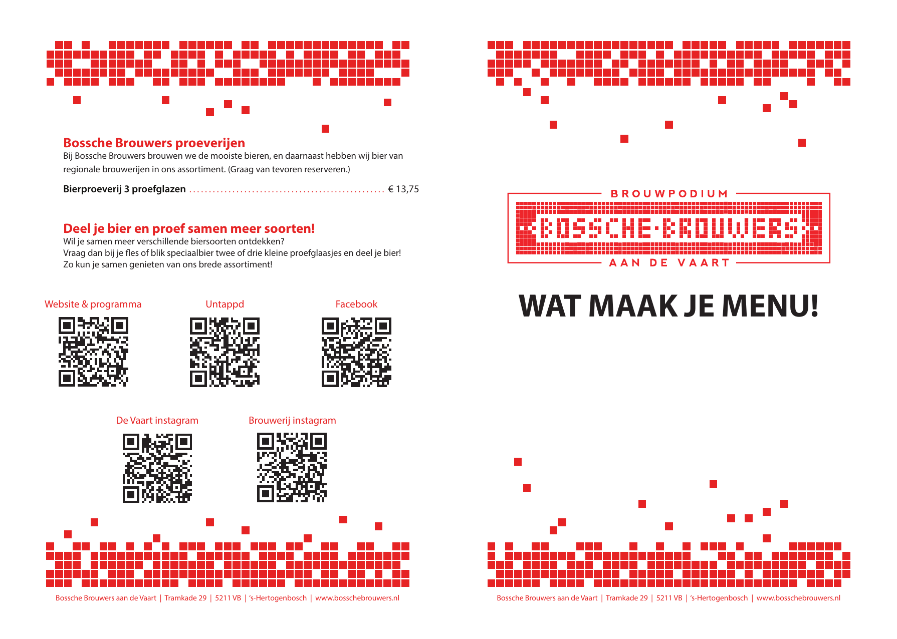 Menukaart Bossche Brouwers pagina 1